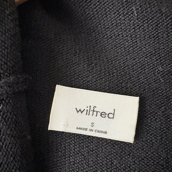 Aritzia Wilfred Cyprie 100% Merino Wool Black Slit Sweater Dress Size Small - Picture 6 of 7